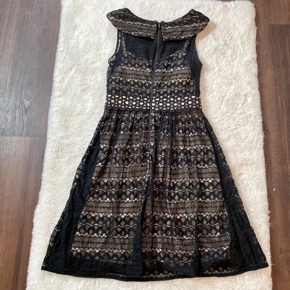 Taylor Tan and Black Lace Dress - Picture 3 of 5